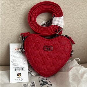 NWT Lug Heartbeat Matte Luxe VL Mini Crossbody Bag in Poppy Red ❤️